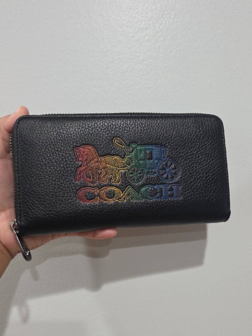 Coach Long Zip Wallet With Hoarse Carriage